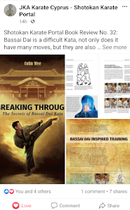 Screenshot of JKA Shotokan Review on FB