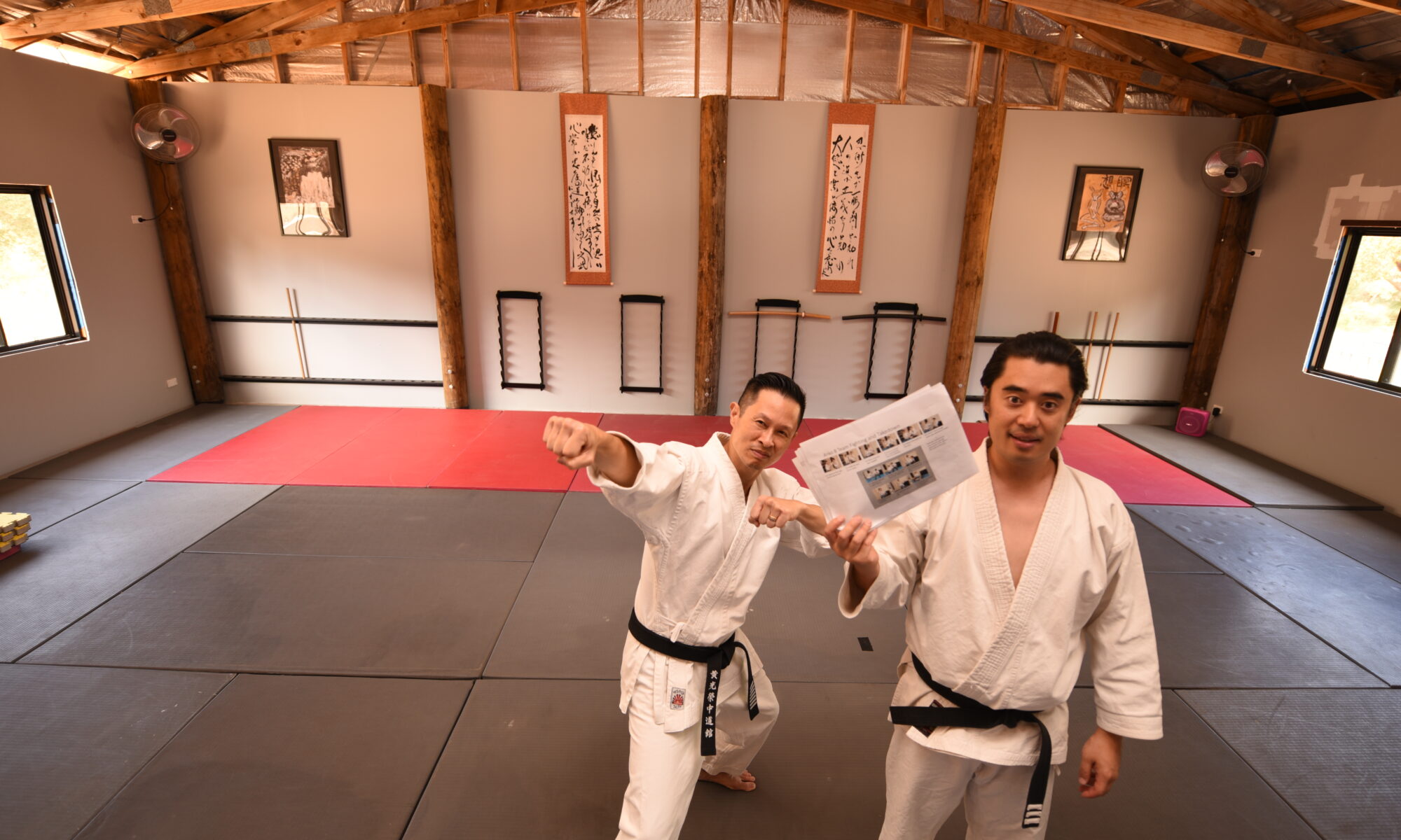 Behind-the-scenes at the martial art book photo shoot.